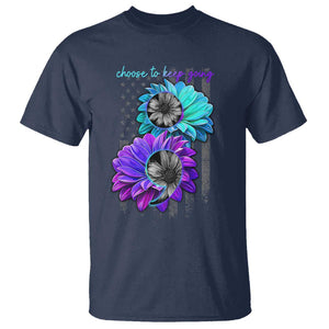 Choose To Keep Going Semicolon Suicide Prevention T Shirt TS09 Navy Print Your Wear