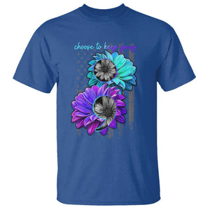 Choose To Keep Going Semicolon Suicide Prevention T Shirt TS09 Royal Blue Print Your Wear