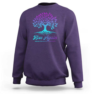 Suicide Prevention Rise Again Sweatshirt TS09 Purple Print Your Wear