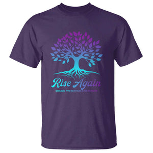 Suicide Prevention Rise Again T Shirt TS09 Purple Print Your Wear