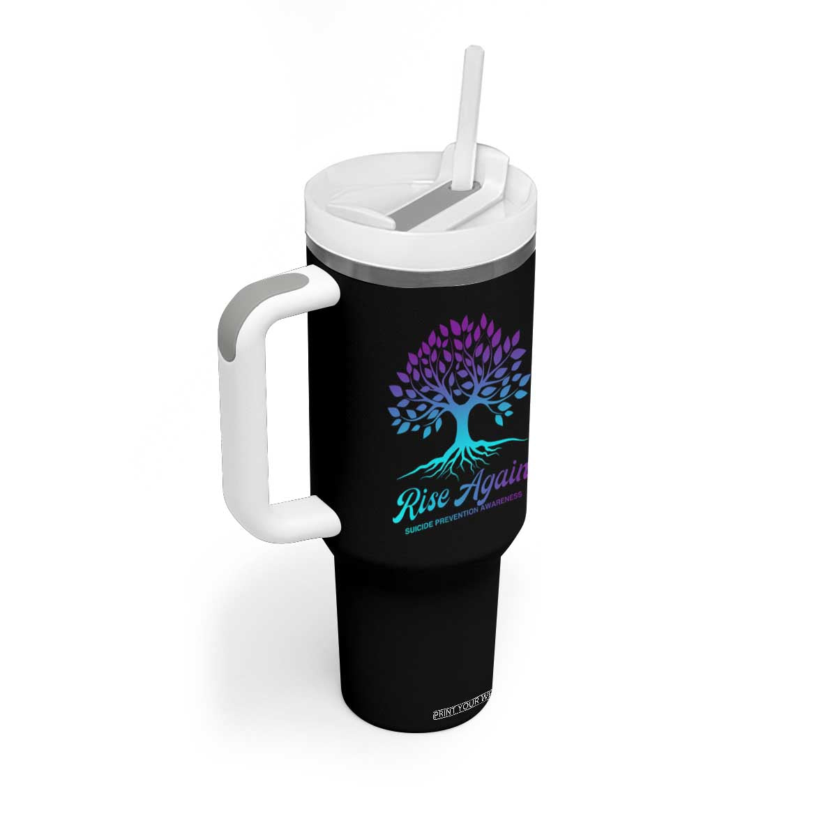 Suicide Prevention Rise Again Tumbler With Handle TS09 Print Your Wear