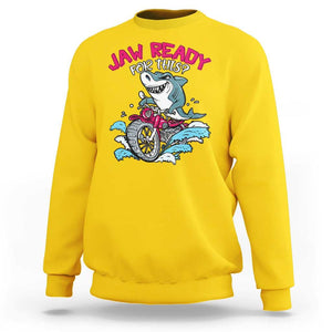 Shark Lover Sweatshirt Jaw Ready For This Riding Motorbike TS09 Daisy Print Your Wear