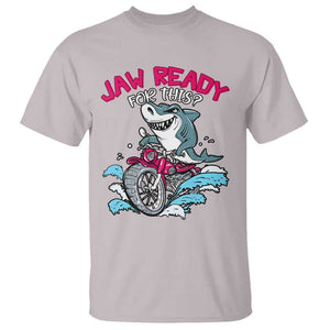 Shark Lover T Shirt Jaw Ready For This Riding Motorbike TS09 Ice Gray Print Your Wear