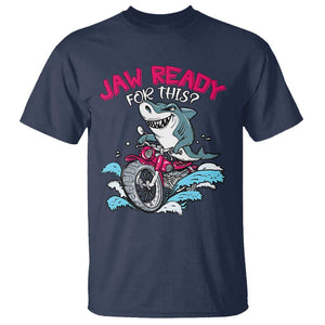 Shark Lover T Shirt Jaw Ready For This Riding Motorbike TS09 Navy Print Your Wear