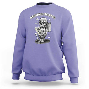 Book Lover Sweatshirt One More Chapter Bookaholic Skeleton TS09 Violet Print Your Wear