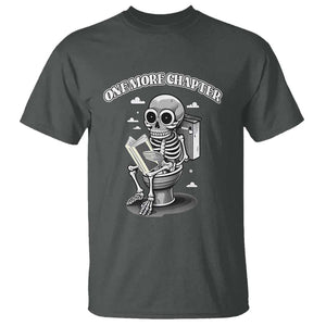 Book Lover T Shirt One More Chapter Bookaholic Skeleton TS09 Dark Heather Print Your Wear