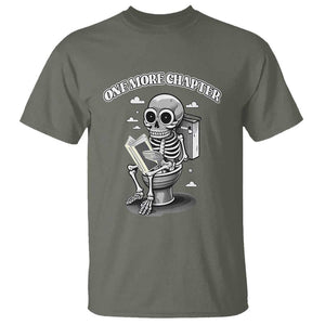 Book Lover T Shirt One More Chapter Bookaholic Skeleton TS09 Military Green Print Your Wear