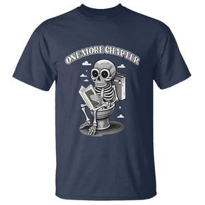 Book Lover T Shirt One More Chapter Bookaholic Skeleton TS09 Navy Print Your Wear