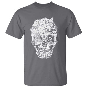 Cat Lover T Shirt Cats Skull Skeleton Cute And Scary TS09 Charcoal Print Your Wear