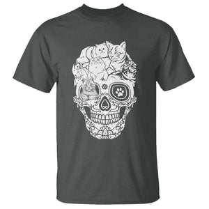 Cat Lover T Shirt Cats Skull Skeleton Cute And Scary TS09 Dark Heather Print Your Wear