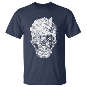 Cat Lover T Shirt Cats Skull Skeleton Cute And Scary TS09 Navy Print Your Wear