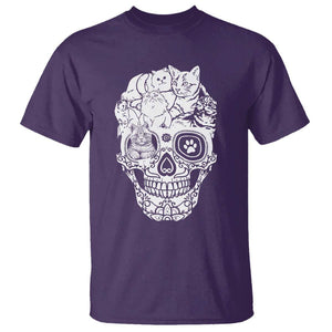 Cat Lover T Shirt Cats Skull Skeleton Cute And Scary TS09 Purple Print Your Wear