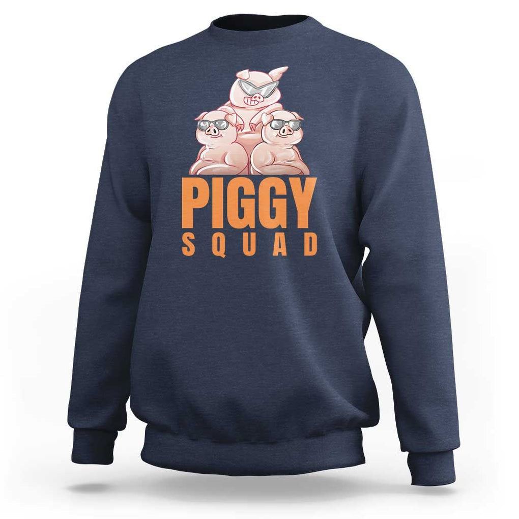 Pig Lover Sweatshirt Cool Piggy Squad TS09 Navy Print Your Wear