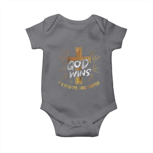 Funny Christian Baby Onesie I've Read the Final Chapter God Wins TS09 Charcoal Print Your Wear