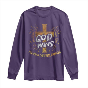 Funny Christian Long Sleeve Shirt I've Read the Final Chapter God Wins TS09 Purple Print Your Wear