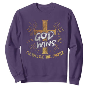 Funny Christian Sweatshirt I've Read the Final Chapter God Wins TS09 Purple Print Your Wear