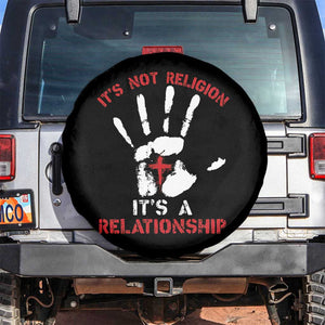 Christian Spare Tire Cover It's Not Religion It's A Relationship TS09 No hole Black Print Your Wear