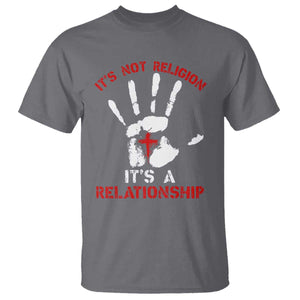 Christian T Shirt It's Not Religion It's A Relationship TS09 Charcoal Print Your Wear