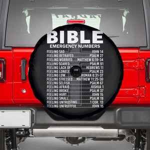 Christian Spare Tire Cover Bible Emergency Number TS09 Black Print Your Wear