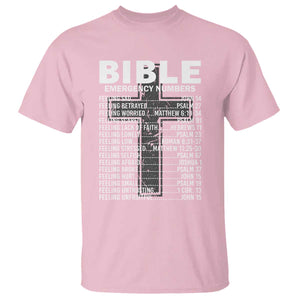 Christian T Shirt Bible Emergency Number TS09 Light Pink Print Your Wear