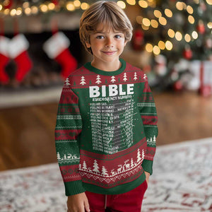 Christian Ugly Christmas Sweater Bible Emergency Number TS09 Christmas Print Your Wear