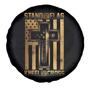 Christian Patriotic Spare Tire Cover Stand For The Flag Kneel For The Cross American Christ Cross TS09 Print Your Wear