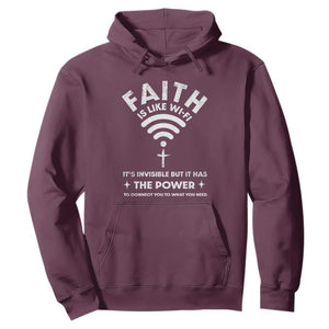 Funny Christian Hoodie Faith Is Like Wifi TS09 Maroon Print Your Wear