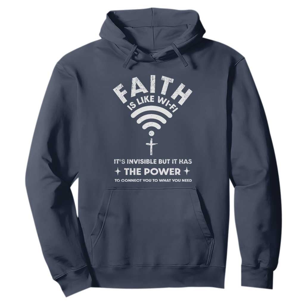 Funny Christian Hoodie Faith Is Like Wifi TS09 Navy Print Your Wear