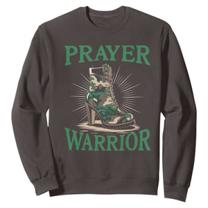 Prayer Warrior Sweatshirt Camo Heels Christian Pray TS09 Dark Chocolate Print Your Wear