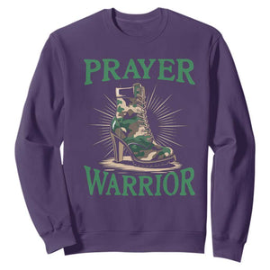 Prayer Warrior Sweatshirt Camo Heels Christian Pray TS09 Purple Print Your Wear