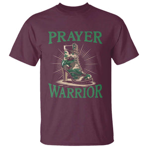 Prayer Warrior T Shirt Camo Heels Christian Pray TS09 Maroon Print Your Wear