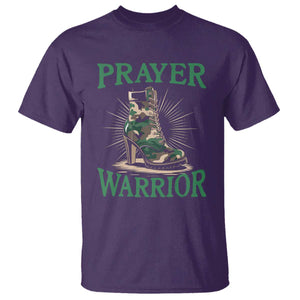 Prayer Warrior T Shirt Camo Heels Christian Pray TS09 Purple Print Your Wear