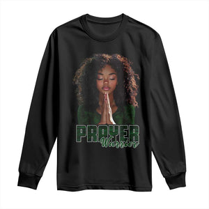 Prayer Warrior Long Sleeve Shirt Camo Black Woman Christian Pray TS09 Black Print Your Wear