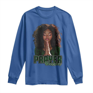 Prayer Warrior Long Sleeve Shirt Camo Black Woman Christian Pray TS09 Royal Blue Print Your Wear