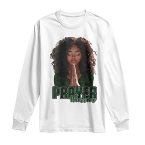 Prayer Warrior Long Sleeve Shirt Camo Black Woman Christian Pray TS09 White Print Your Wear