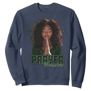 Prayer Warrior Sweatshirt Camo Black Woman Christian Pray TS09 Navy Print Your Wear