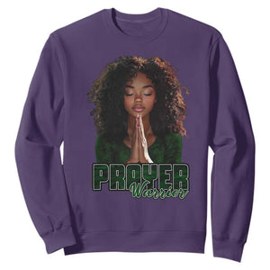 Prayer Warrior Sweatshirt Camo Black Woman Christian Pray TS09 Purple Print Your Wear