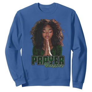 Prayer Warrior Sweatshirt Camo Black Woman Christian Pray TS09 Royal Blue Print Your Wear