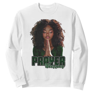 Prayer Warrior Sweatshirt Camo Black Woman Christian Pray TS09 White Print Your Wear