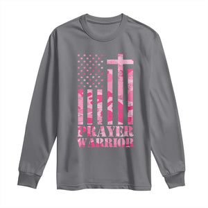 Prayer Warrior Long Sleeve Shirt Camo American Flag Christian Pray TS09 Charcoal Print Your Wear