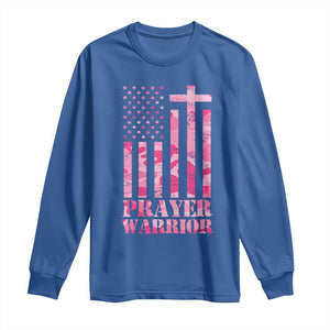 Prayer Warrior Long Sleeve Shirt Camo American Flag Christian Pray TS09 Royal Blue Print Your Wear