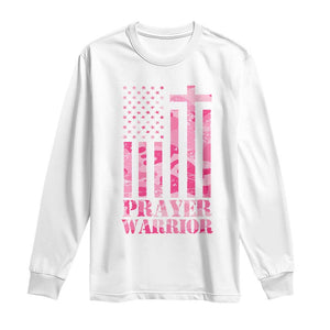 Prayer Warrior Long Sleeve Shirt Camo American Flag Christian Pray TS09 White Print Your Wear