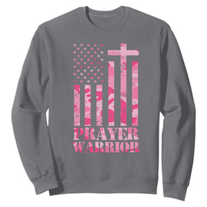 Prayer Warrior Sweatshirt Camo American Flag Christian Pray TS09 Charcoal Print Your Wear