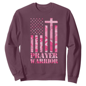 Prayer Warrior Sweatshirt Camo American Flag Christian Pray TS09 Maroon Print Your Wear