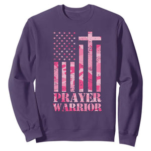 Prayer Warrior Sweatshirt Camo American Flag Christian Pray TS09 Purple Print Your Wear