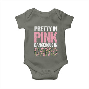 Camo Girl Baby Onesie Pretty Pink Dangerous Camo Hunting Hunter TS09 Military Green Print Your Wear