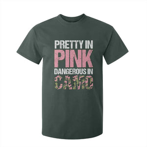 Camo Girl T Shirt For Kid Pretty Pink Dangerous Camo Hunting Hunter TS09 Dark Forest Green Print Your Wear