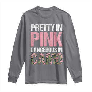 Camo Girl Long Sleeve Shirt Pretty Pink Dangerous Camo Hunting Hunter TS09 Charcoal Print Your Wear