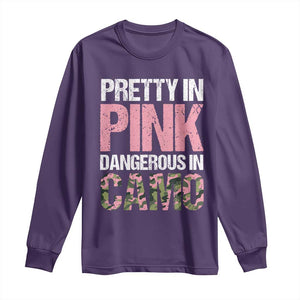 Camo Girl Long Sleeve Shirt Pretty Pink Dangerous Camo Hunting Hunter TS09 Purple Print Your Wear