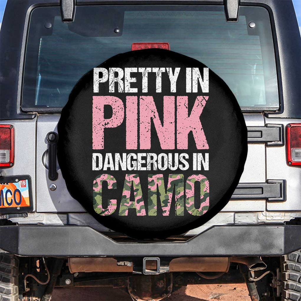 Camo Girl Spare Tire Cover Pretty Pink Dangerous Camo Hunting Hunter TS09 No hole Black Print Your Wear